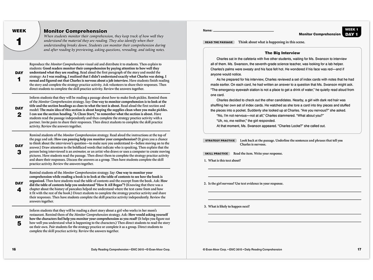 Daily Reading Comprehension Activities Workbook - Gr. 5 - US 8797