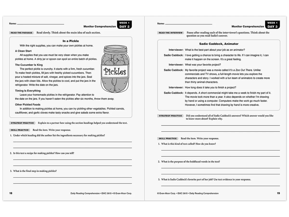 Daily Reading Comprehension Activities Workbook - Gr. 5 - US 8797