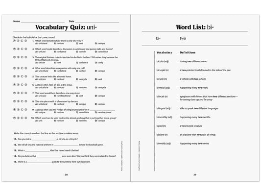 Prefixes & Suffixes Workbook - US 8341