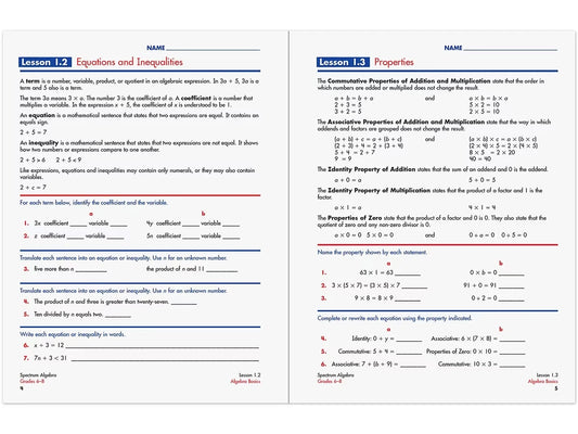 Spectrum® Algebra Workbook - US 4300