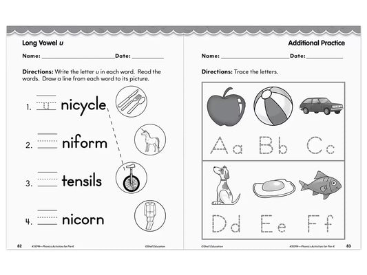 Phonics for Pre-Kindergarten Workbook - US 9421