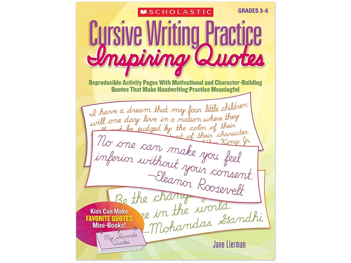 Cursive Writing Practice with Inspiring Quotes Workbook - US 1899