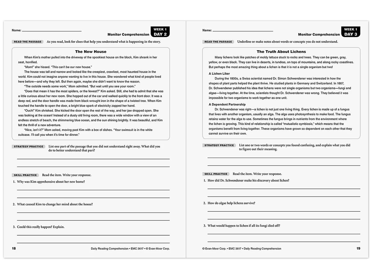 Daily Reading Comprehension Activities Workbook - Gr. 7 - US 2142