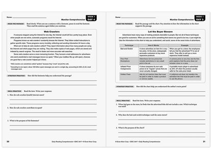 Daily Reading Comprehension Activities Workbook - Gr. 7 - US 2142