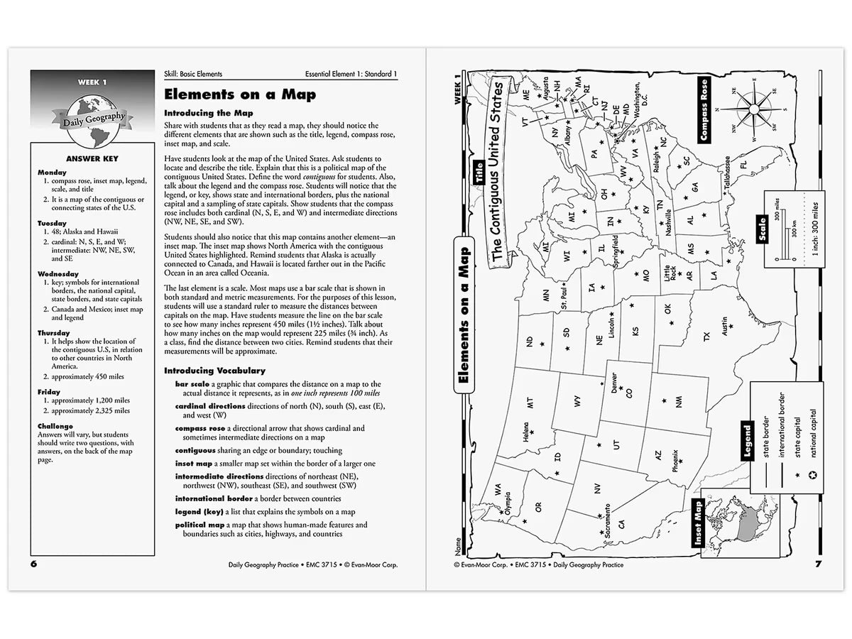 Daily Geography Practice Workbook - Gr. 6 - US 4426