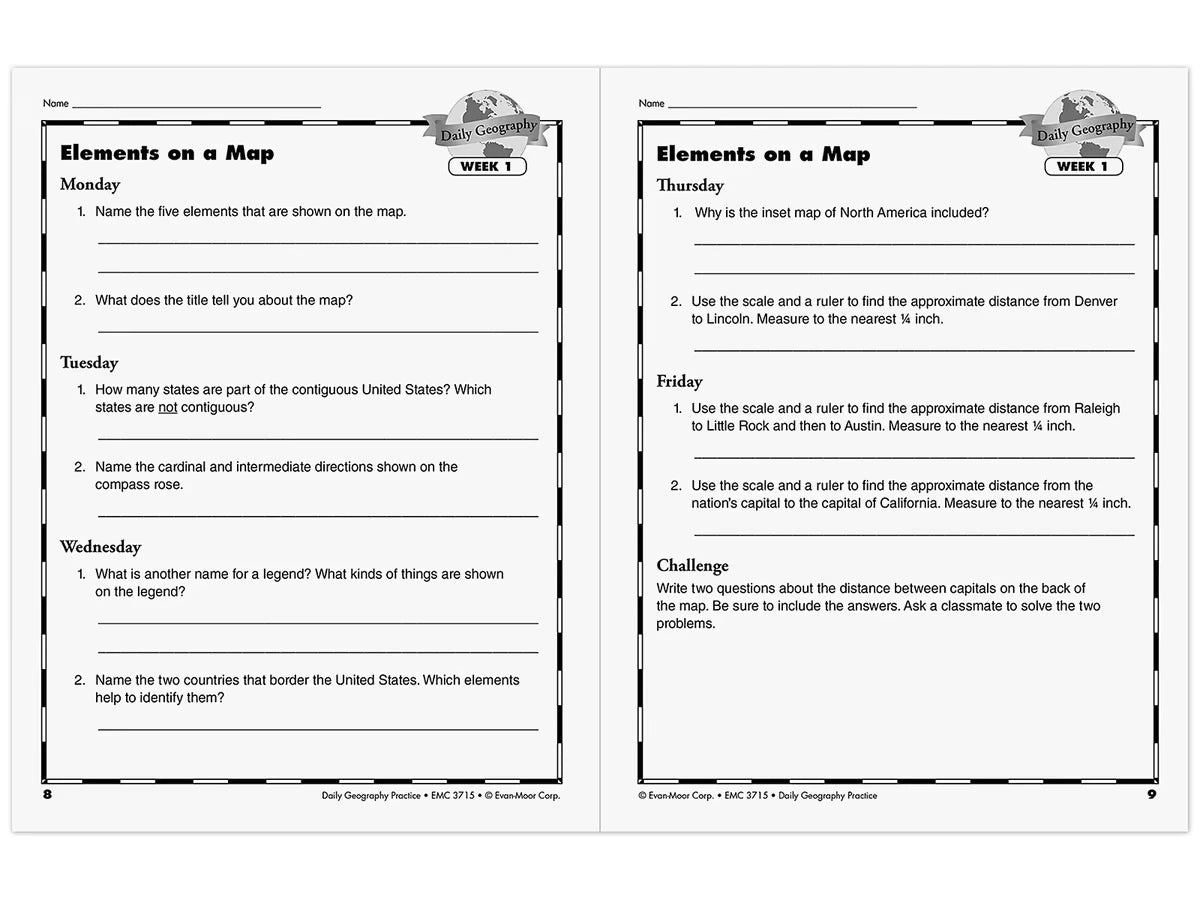 Daily Geography Practice Workbook - Gr. 6 - US 4426