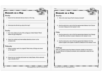 Daily Geography Practice Workbook - Gr. 6 - US 4426