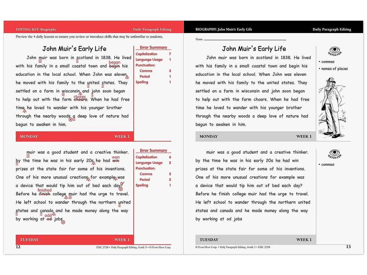 Daily Paragraph Editing Workbook - Gr. 5 - US 2774