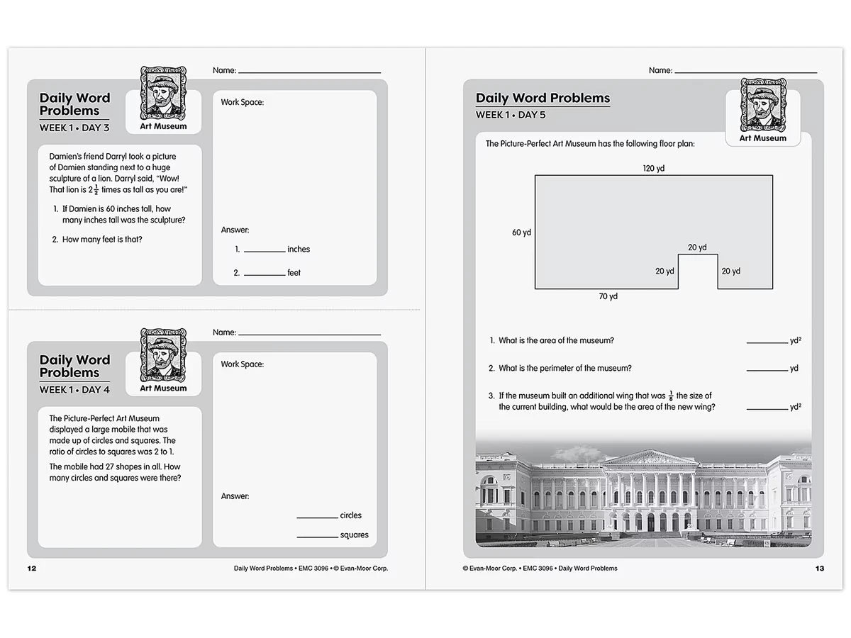 Daily Word Problems Workbook - Gr. 6 - US 6832