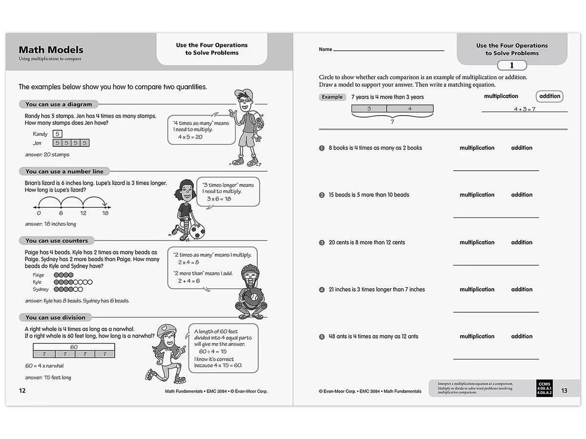 Math Fundamentals Workbook - Gr. 4 - US 6824