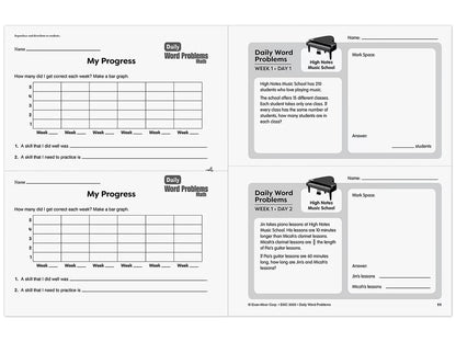 Daily Word Problems Workbook - Gr. 5 - US 2950