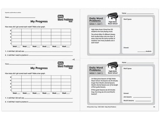 Daily Word Problems Workbook - Gr. 5 - US 2950