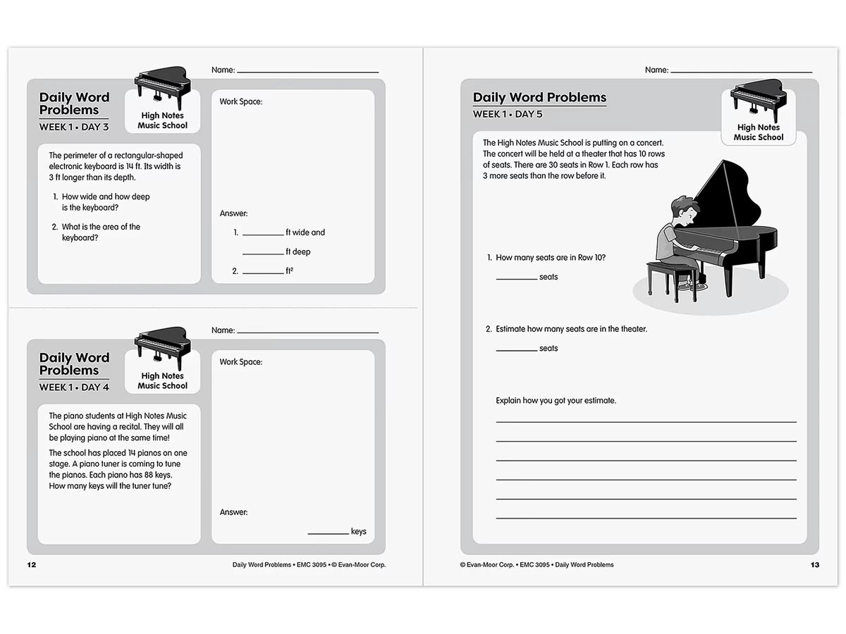 Daily Word Problems Workbook - Gr. 5 - US 2950