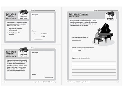 Daily Word Problems Workbook - Gr. 5 - US 2950