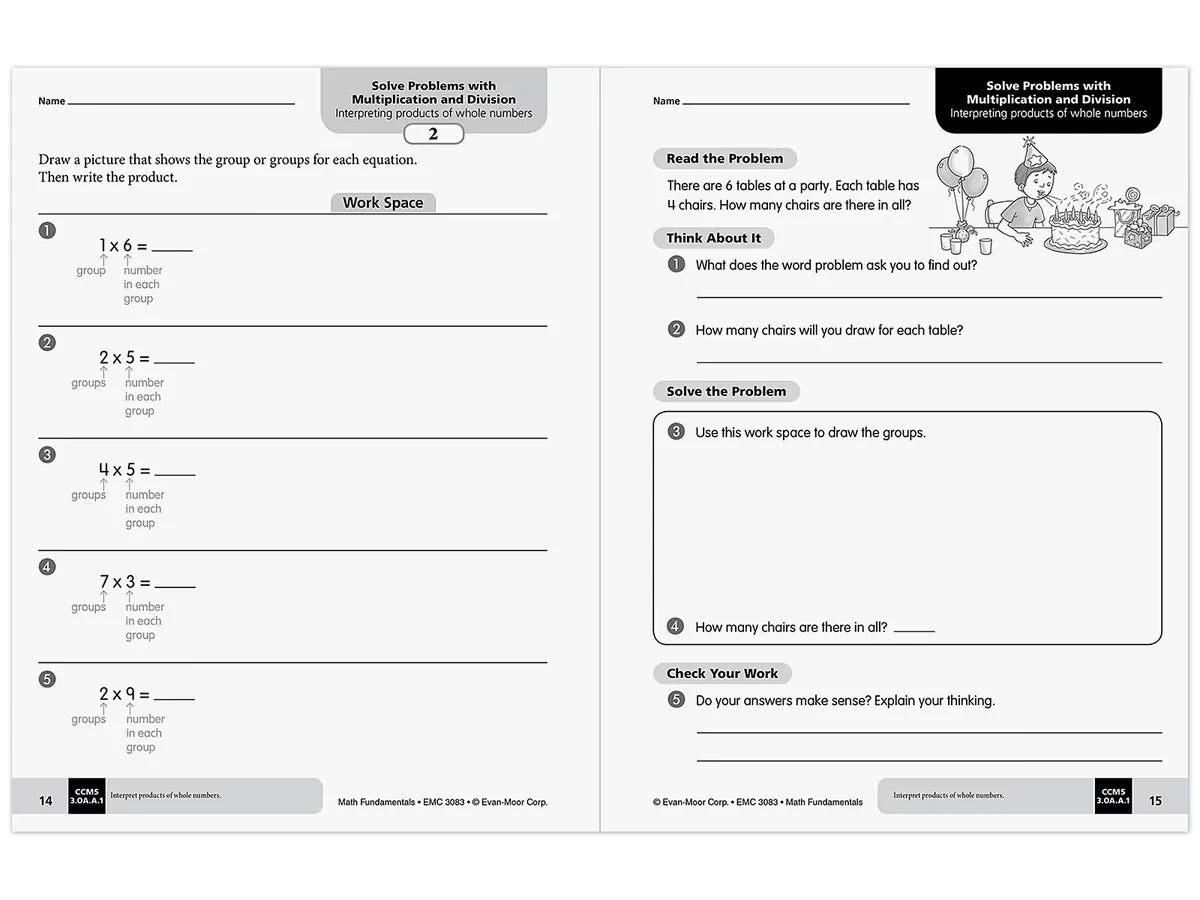 Math Fundamentals Workbook - Gr. 3 - US 6313