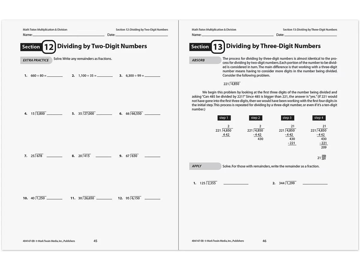 Multiplication & Division Workbook - US 8366