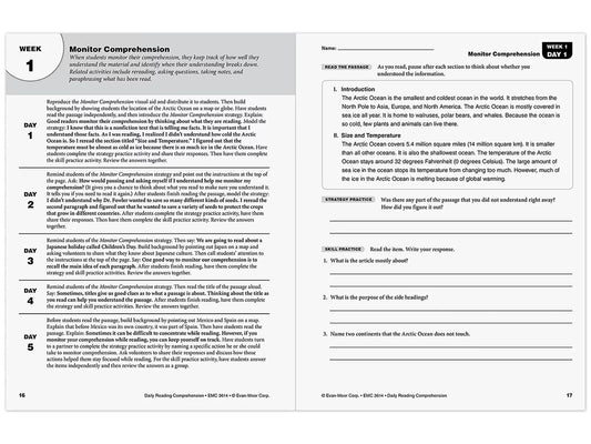 Daily Reading Comprehension Activities Workbook - Gr. 4 - US 9539