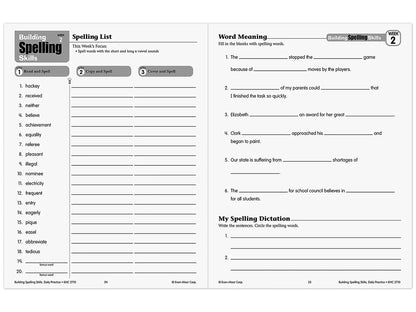 Building Spelling Skills Workbook - Gr. 6 - US 2495