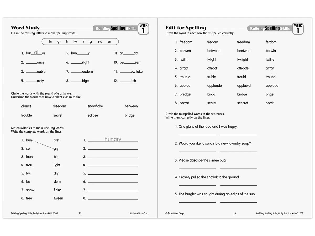Building Spelling Skills Workbook - Gr. 4 - US 8064