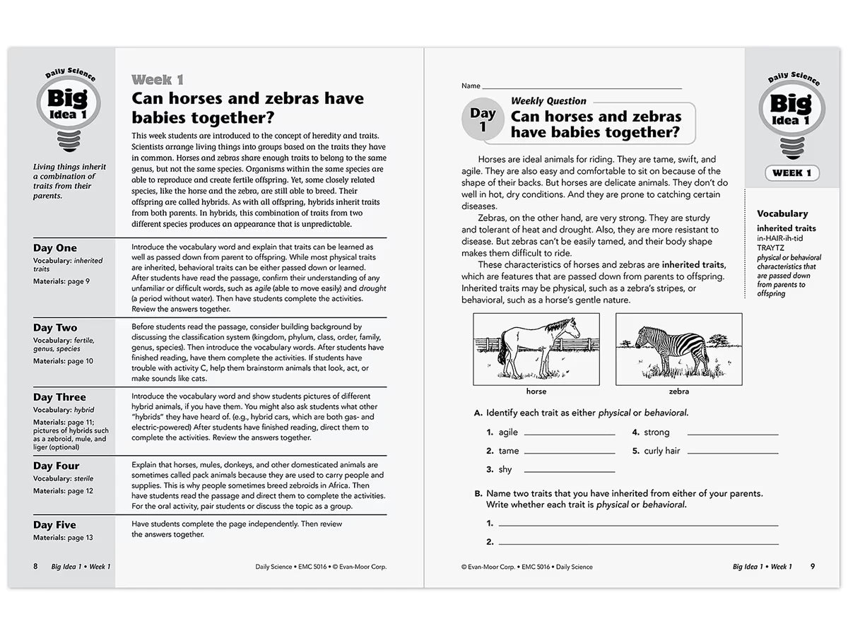 Daily Science Reproducible Activities Workbook - Gr. 6 - US 5148