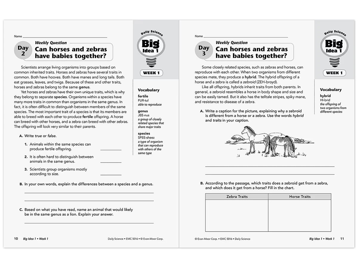 Daily Science Reproducible Activities Workbook - Gr. 6 - US 5148