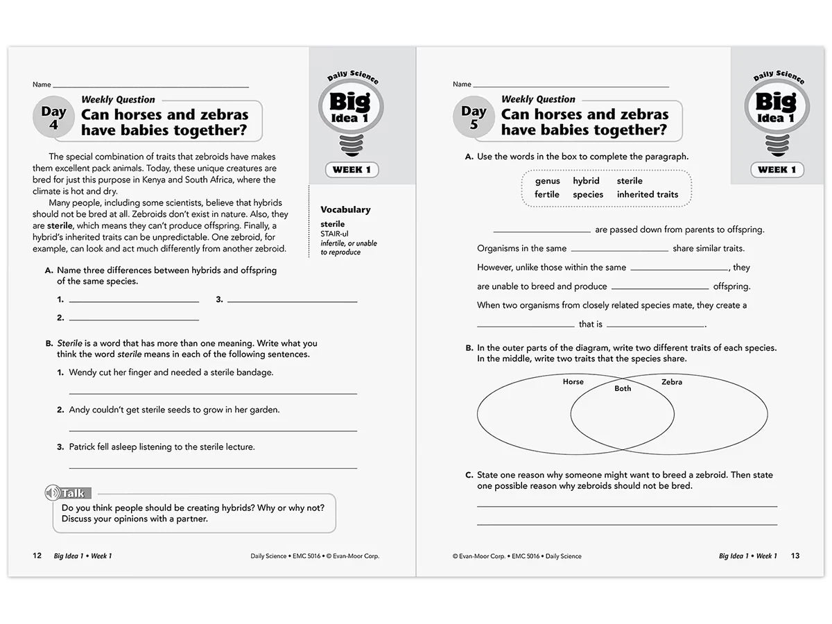 Daily Science Reproducible Activities Workbook - Gr. 6 - US 5148