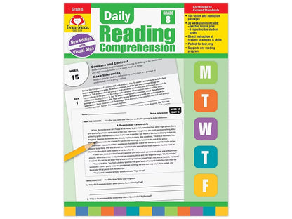 Daily Reading Comprehension Activities Workbook - Gr. 8 - US 1123