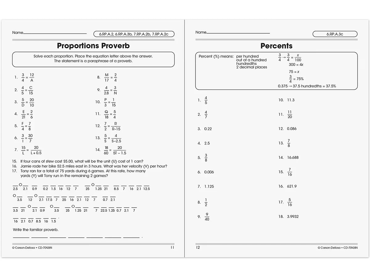The 100+ Series™ Pre-Algebra Workbook - US 6755