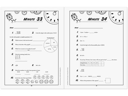 Math Minutes Workbook - Gr. 5 - US 6722