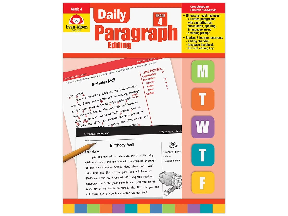Daily Paragraph Editing Workbook - Gr. 4 - US 4037