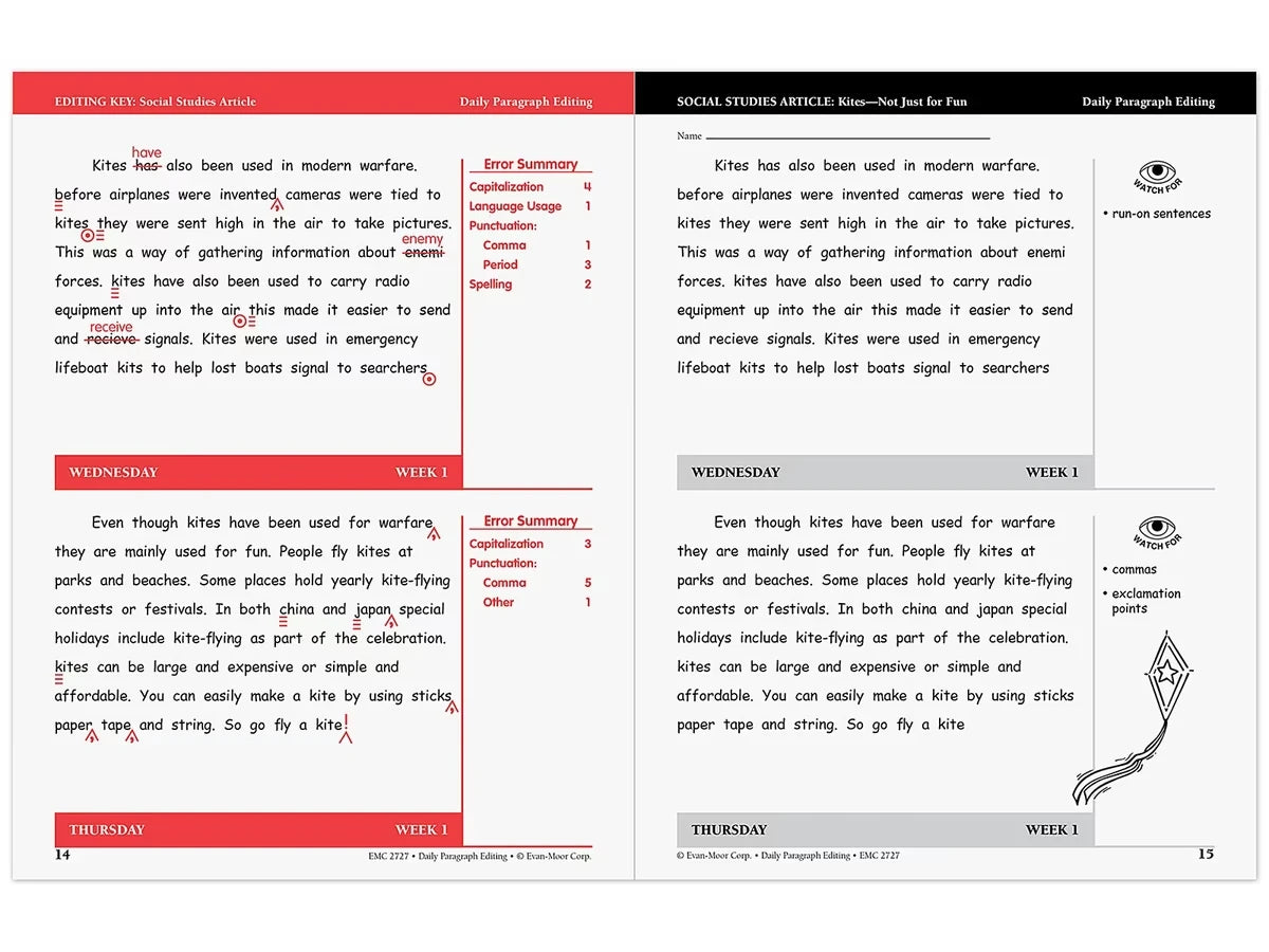 Daily Paragraph Editing Workbook - Gr. 4 - US 4037