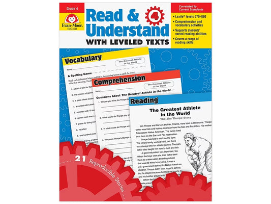 Read & Understand with Leveled Texts Workbook - Gr. 4 - US 8541