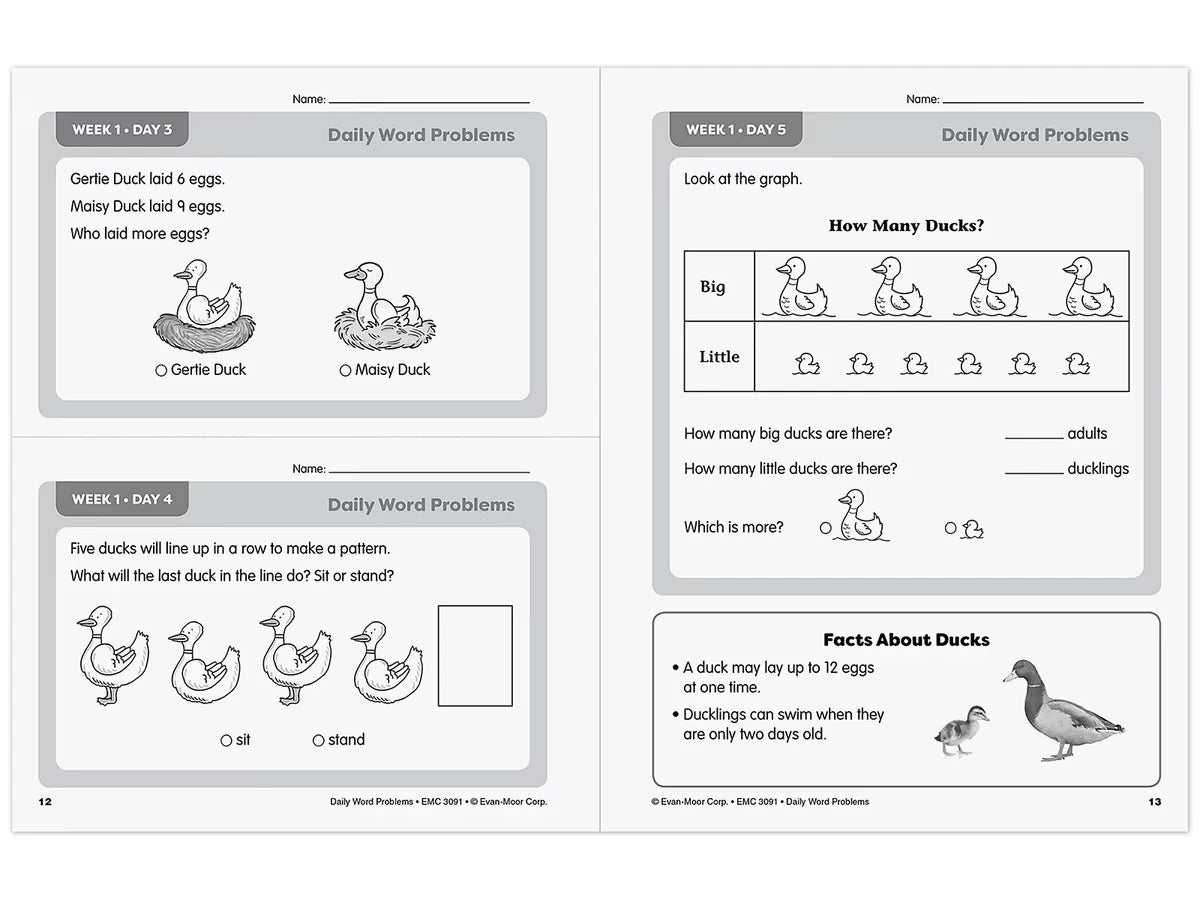 Daily Word Problems Workbook - Gr. 1 - US 8142