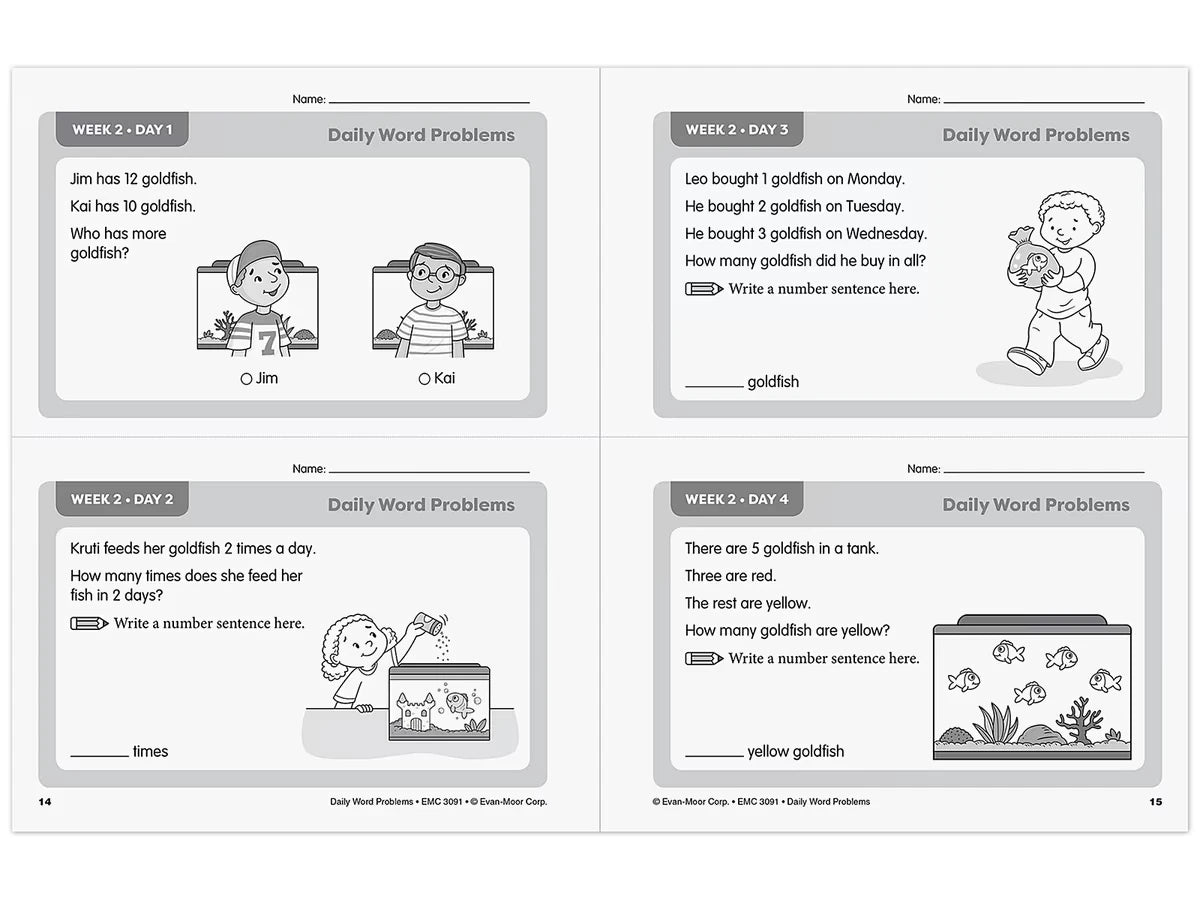 Daily Word Problems Workbook - Gr. 1 - US 8142