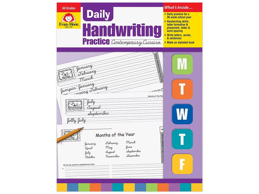 Contemporary Cursive Daily Handwriting Practice Workbook - US 1053
