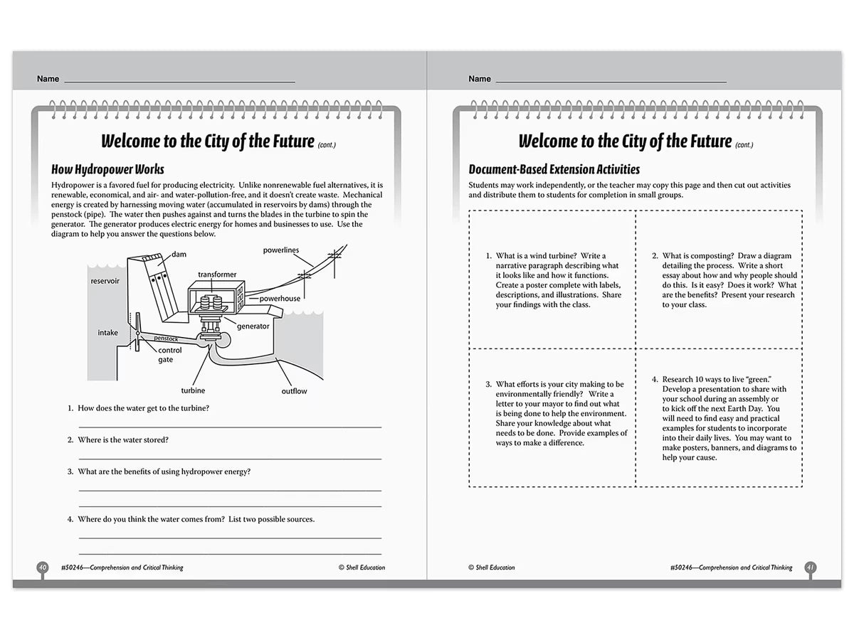 Comprehension and Critical Thinking Workbook - Gr. 6 - US 7598