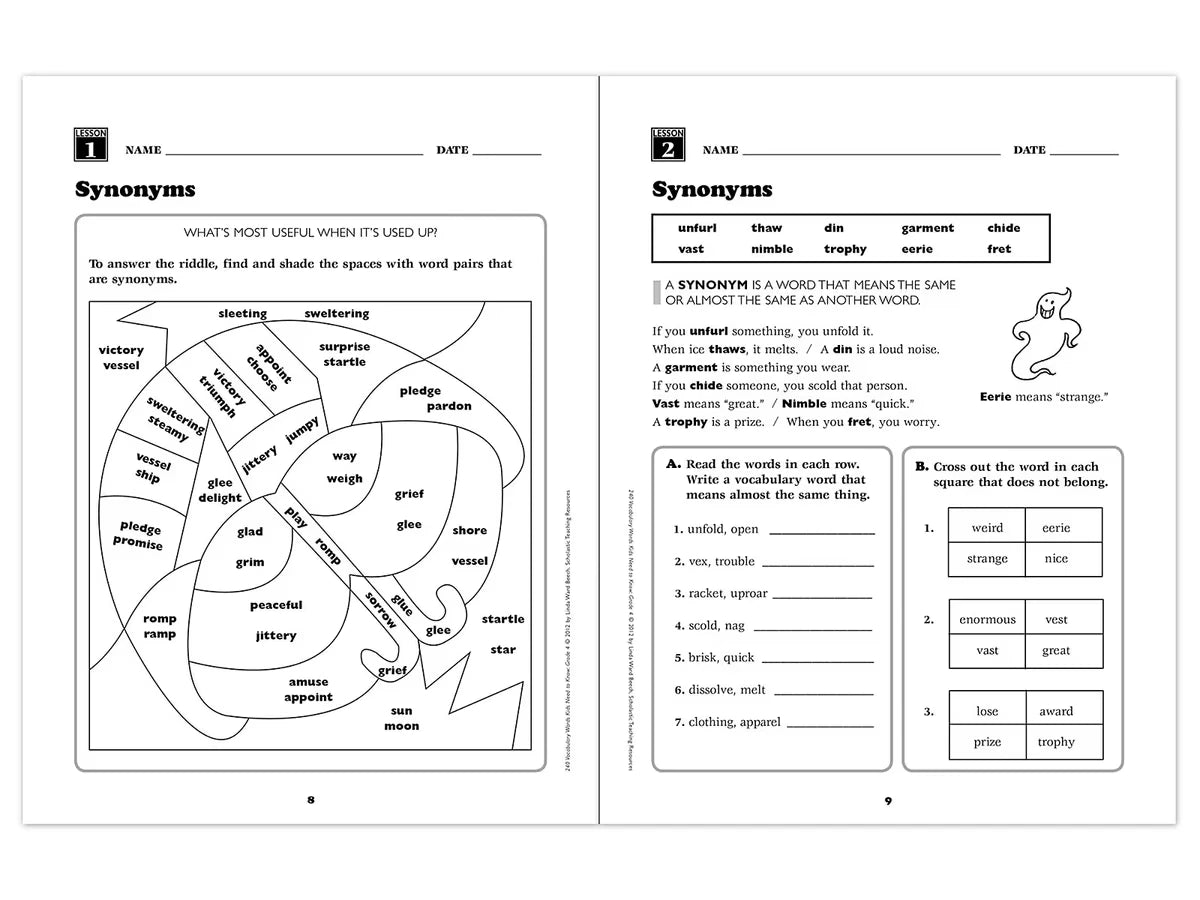 240 Words Kids Need to Know Workbook - Gr. 4 - US 4706