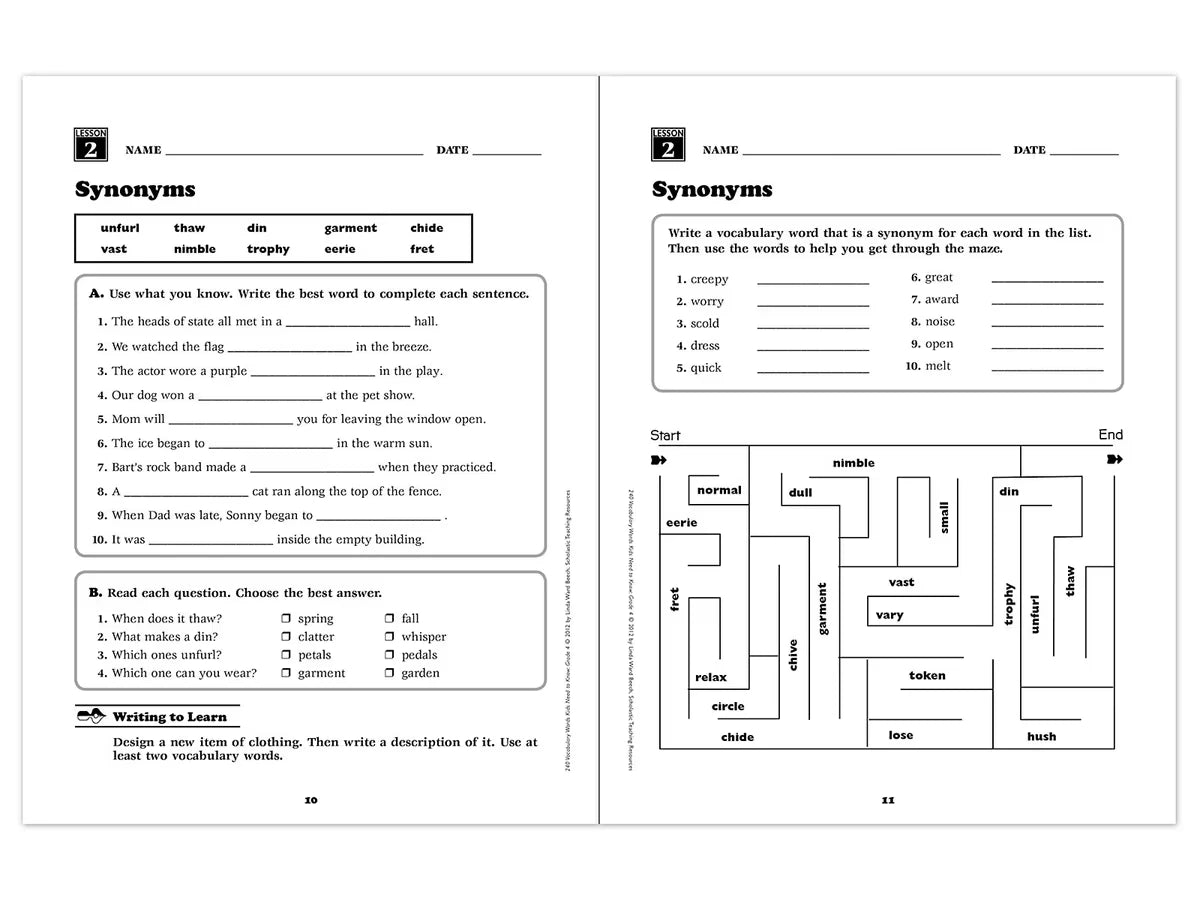 240 Words Kids Need to Know Workbook - Gr. 4 - US 4706