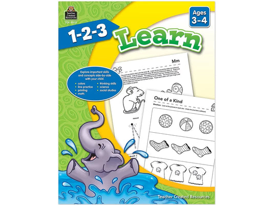 1-2-3 Learn Workbook - Preschool-Pre K - US 6986