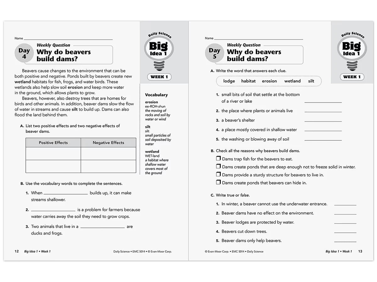Daily Science Reproducible Activities Workbook - Gr. 4 - US 5350