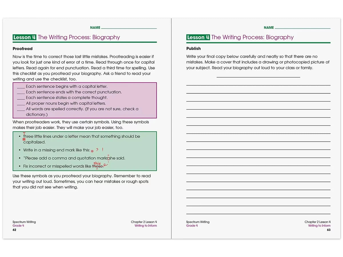 Spectrum® Writing Workbook - Gr. 4 - US 9719