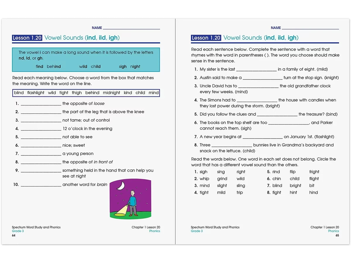 Spectrum® Phonics Workbook - Gr. 3 - US 1776