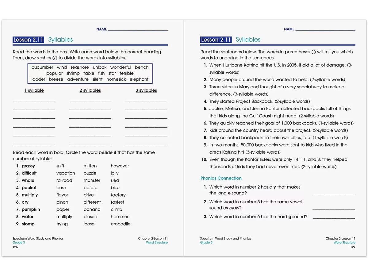 Spectrum® Phonics Workbook - Gr. 3 - US 1776