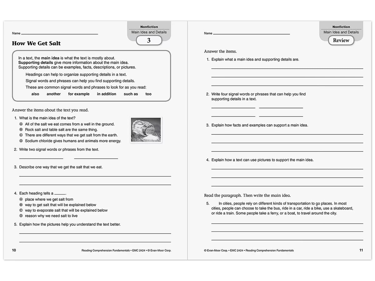 Reading Comprehension Fundamentals Workbook - Gr. 4 - US 2217