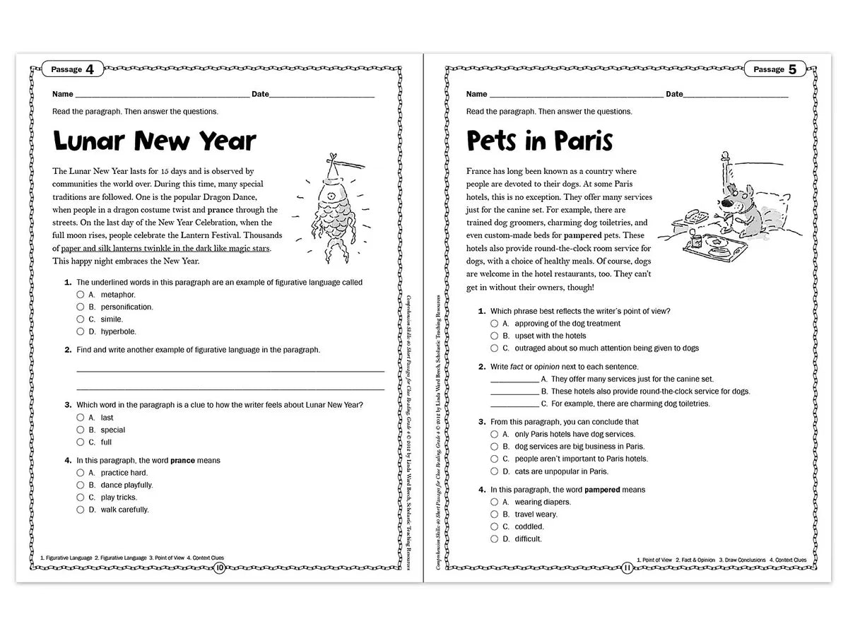 Comprehension Skills Workbook - Gr. 4 - US 5888