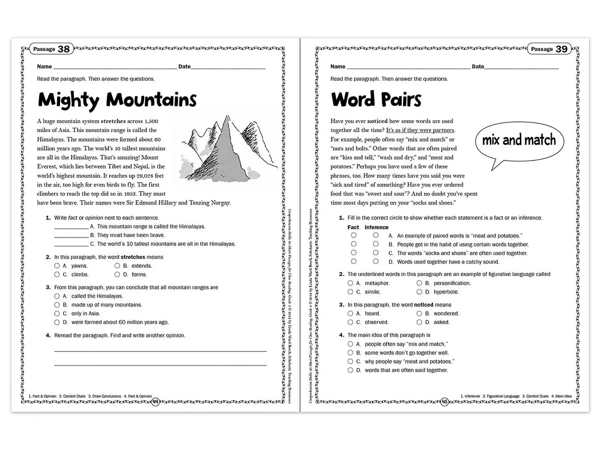Comprehension Skills Workbook - Gr. 4 - US 5888