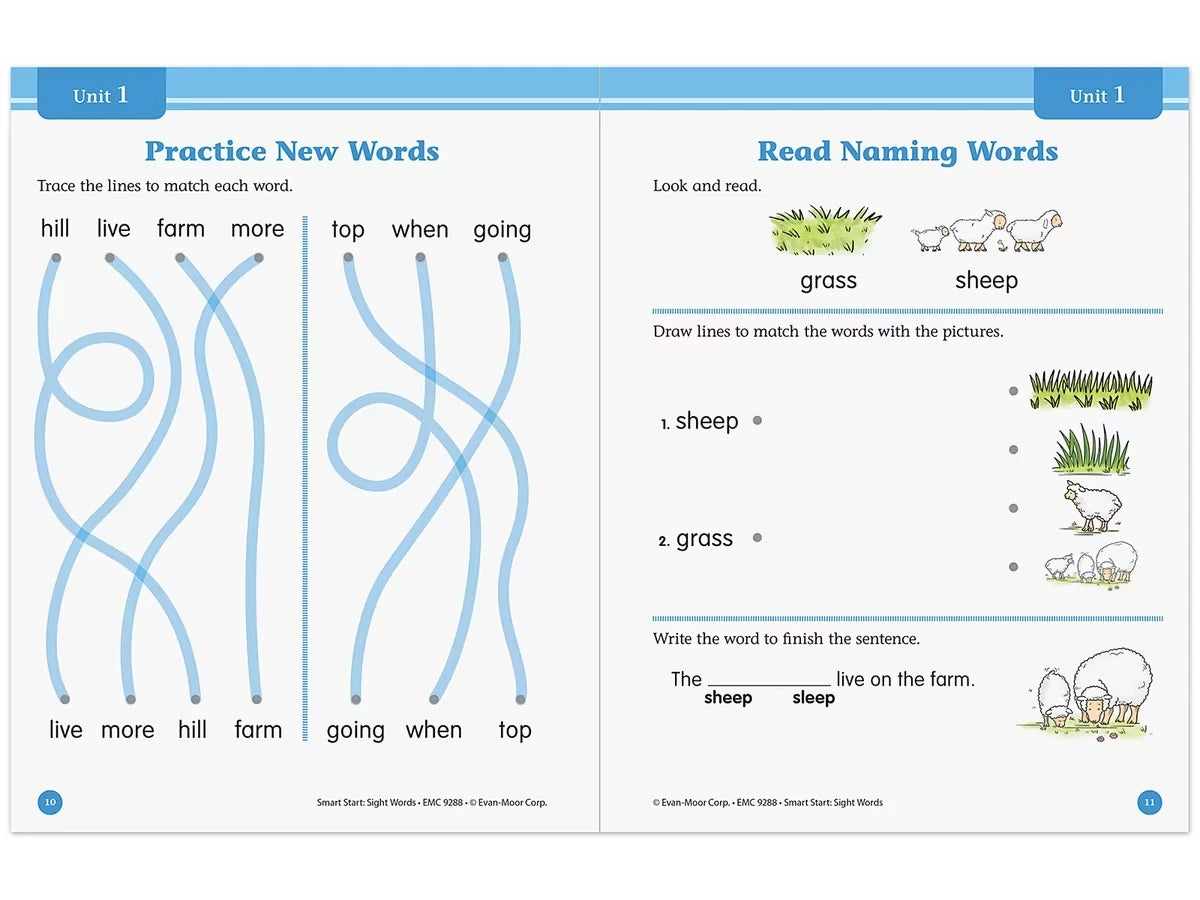 Sight-Words Smart Start Workbook - Kindergarten - US 8034
