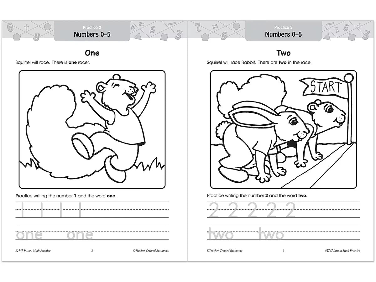 Instant Math Practice Workbook - Kindergarten - US 9174