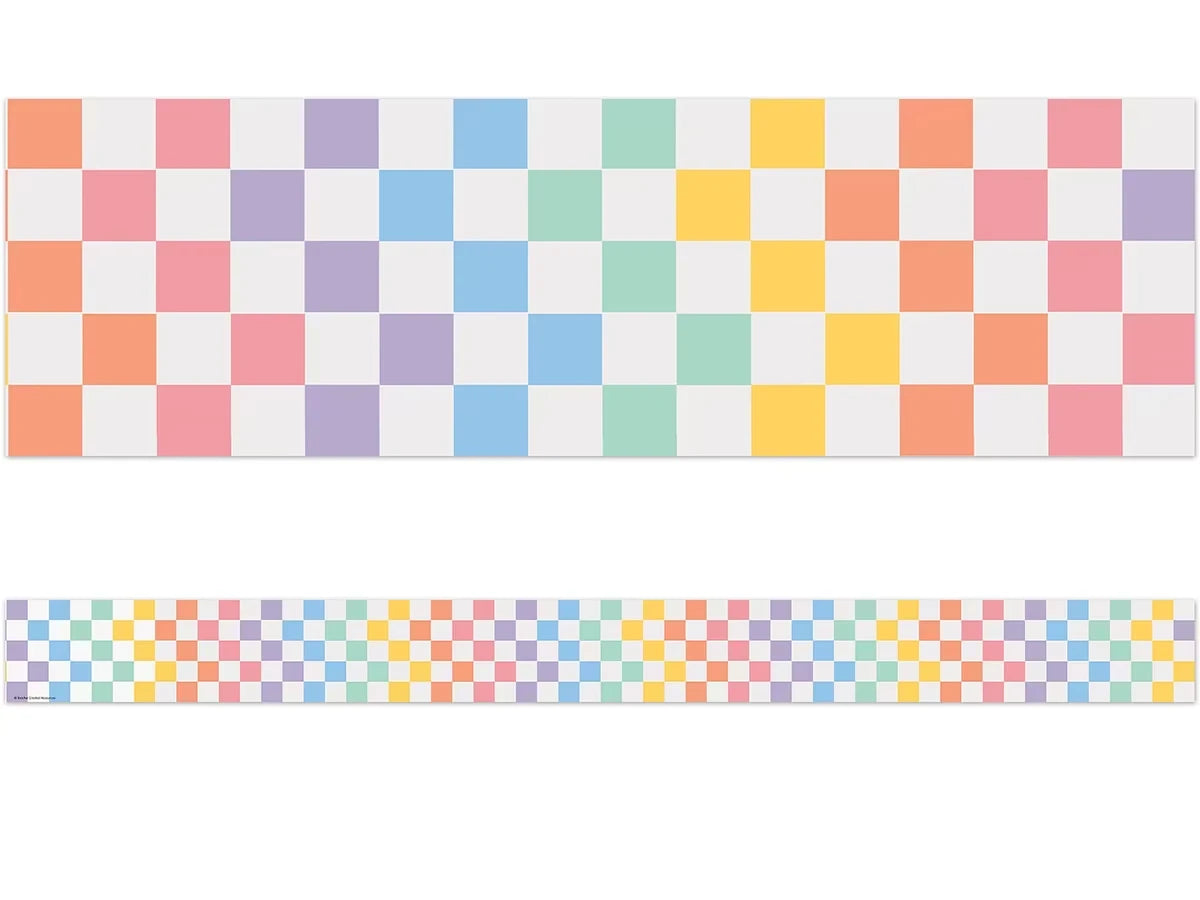 Cool for School Rainbow Checkered Border - US 8132