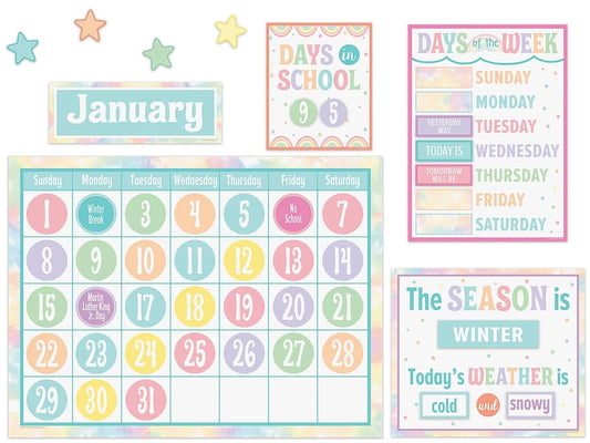 Pastel Pop Calendar Bulletin Board Set - US 6437